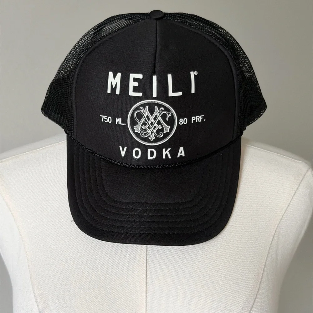 MadeWorn Black “Meili Vodka” Mesh Trucker Hat - Street Cool & Adjustable